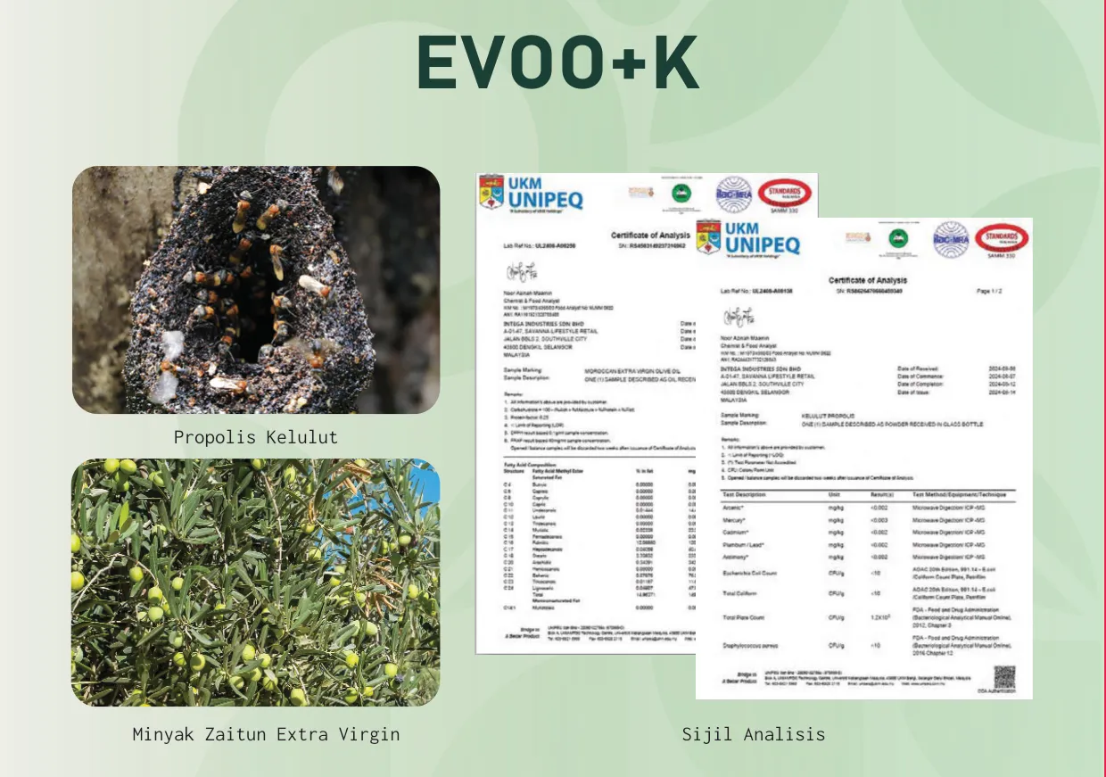 Infografik Profil Pakar dan Sijil Makmal EVOO+K
