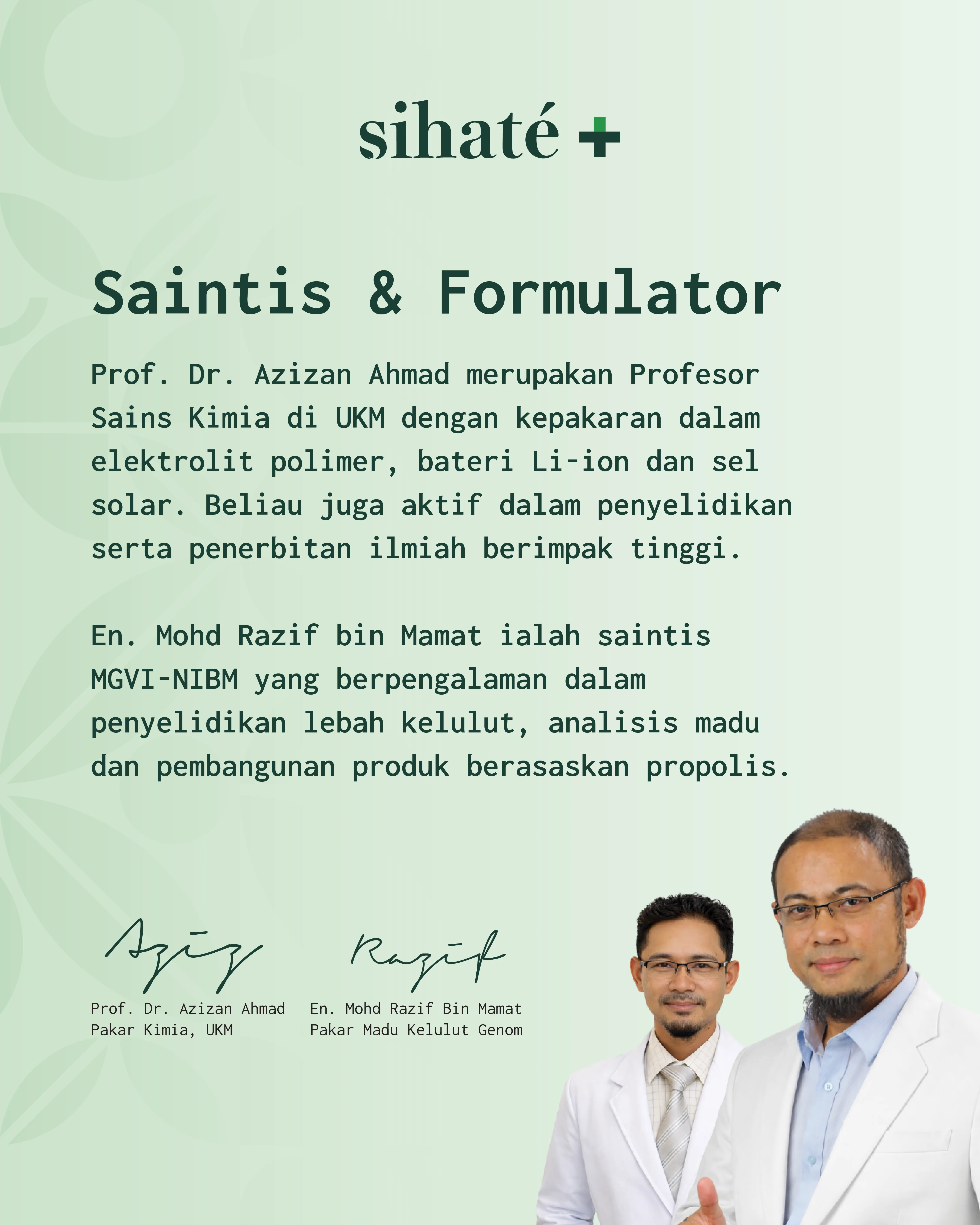 Profil Pakar Saintis Formulator EVOO+K