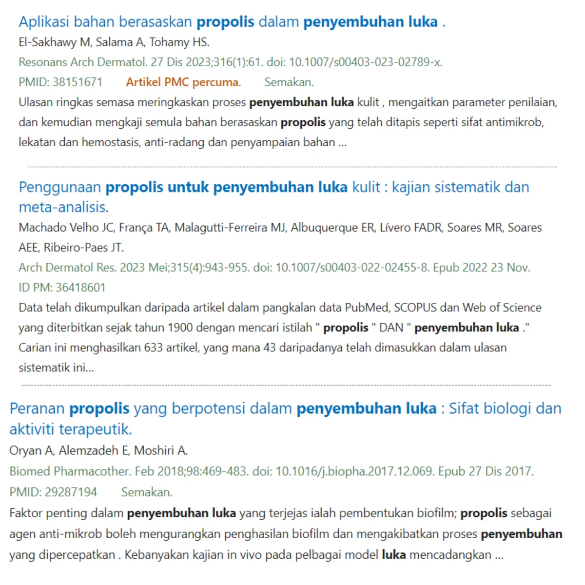 Kajian NIH Propolis Untuk Luka