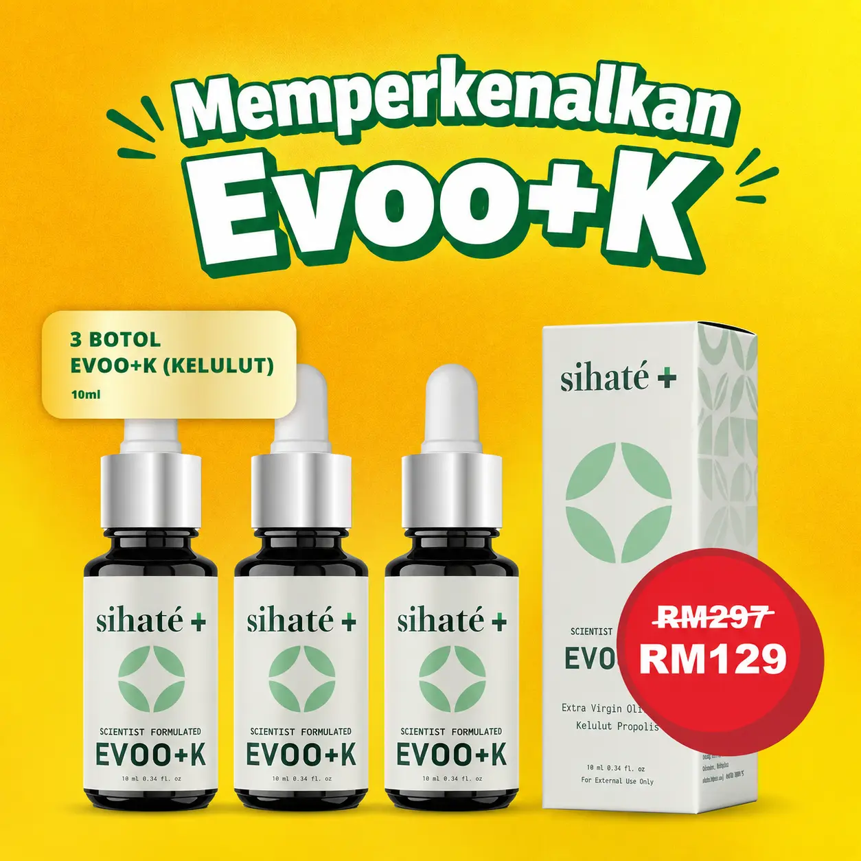 Pakej 3 Botol EVOO+K